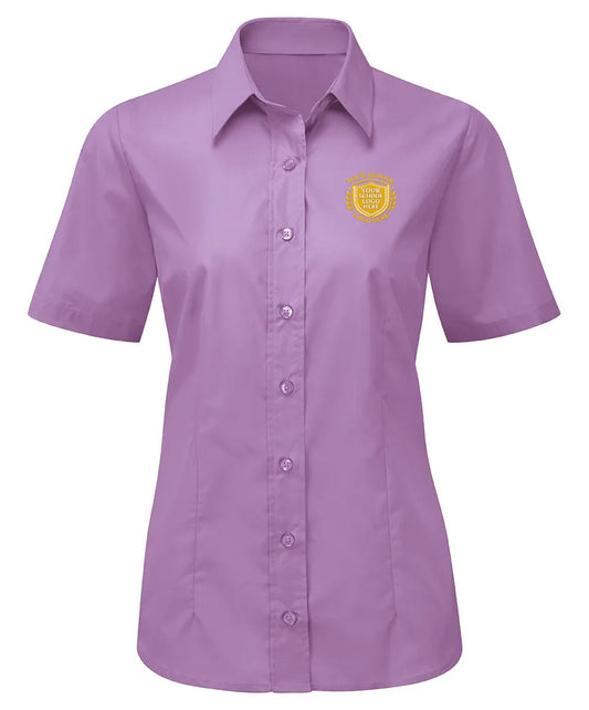 Lilac Ladies Easy-Care Short Sleeve Shirt - Left Chest Embroidered