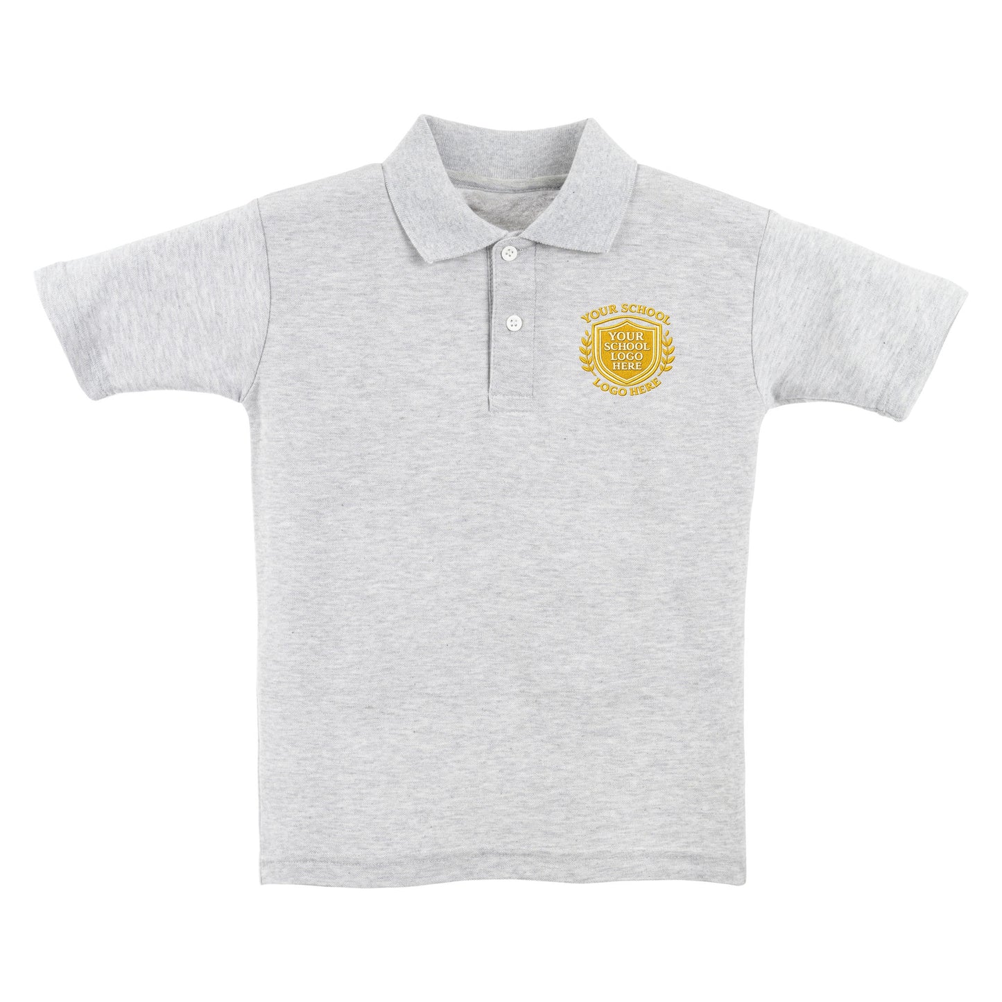 Ash Grey Polo Shirt - Left Chest Embroidered