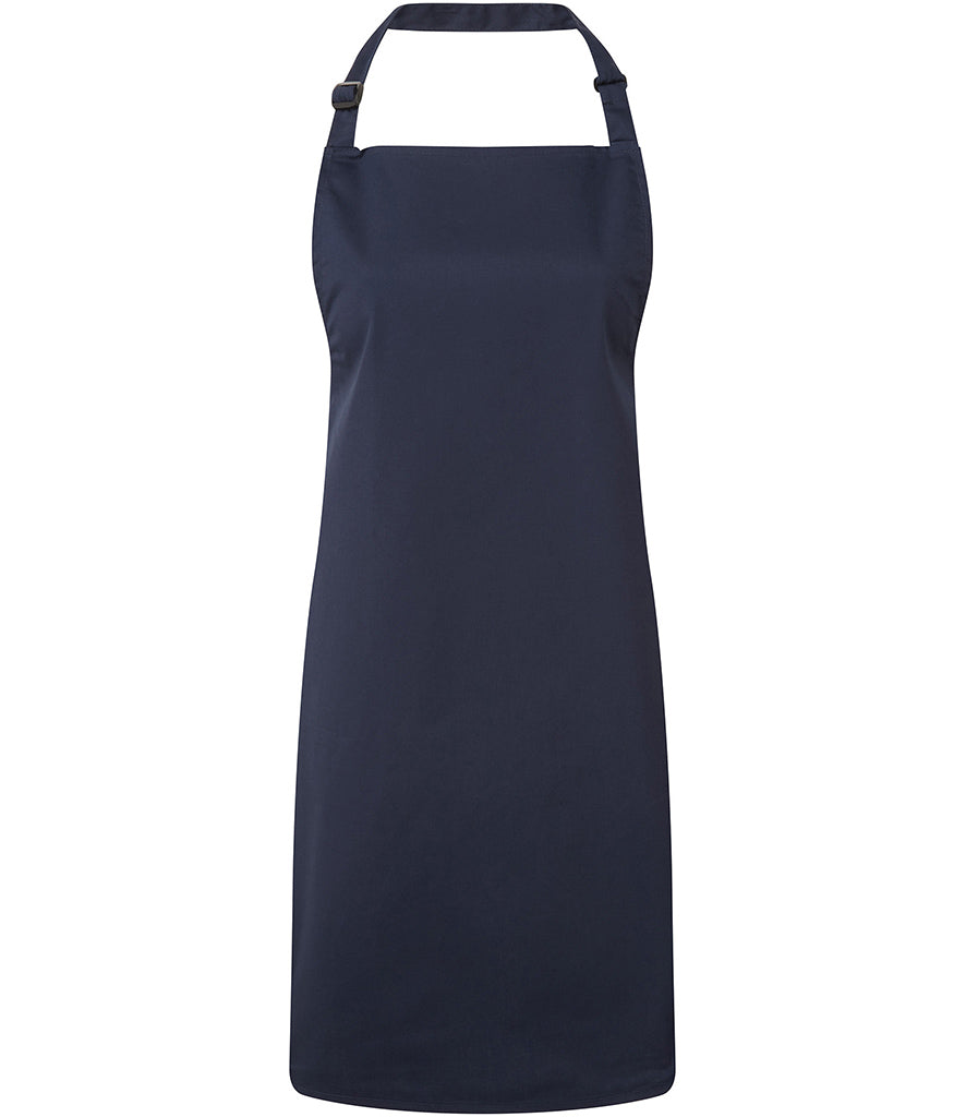Navy Colour Bib Apron - Left Chest Embroidered