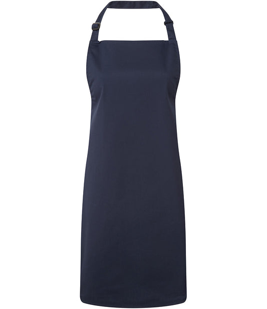 Navy Colour Bib Apron - Left Chest Embroidered