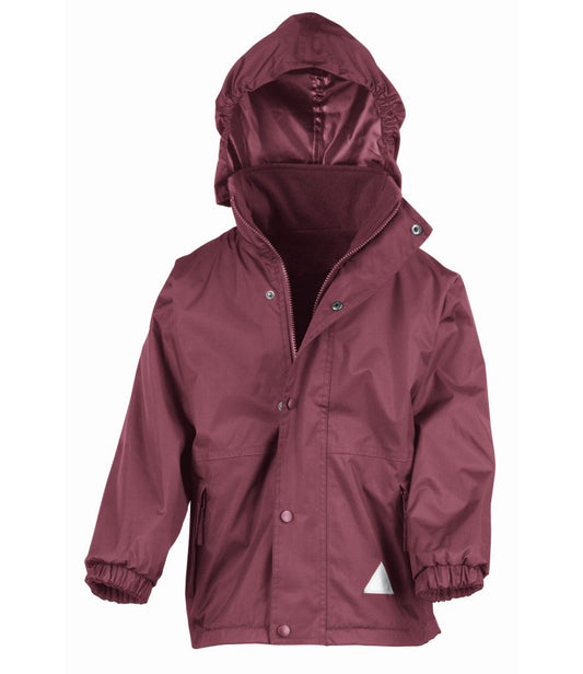 Burgundy/Burgundy Children's Waterproof Coat - Left Chest Embroidered
