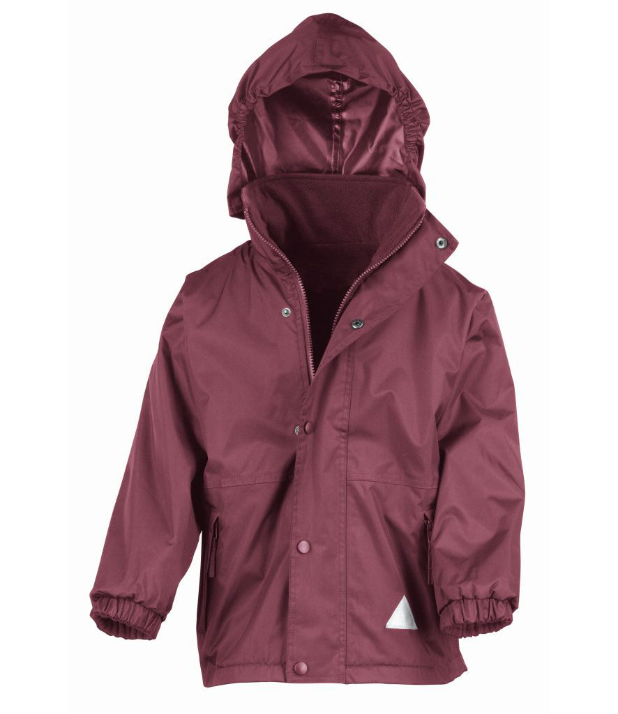 Burgundy/Burgundy Children's Waterproof Coat - Left Chest Embroidered