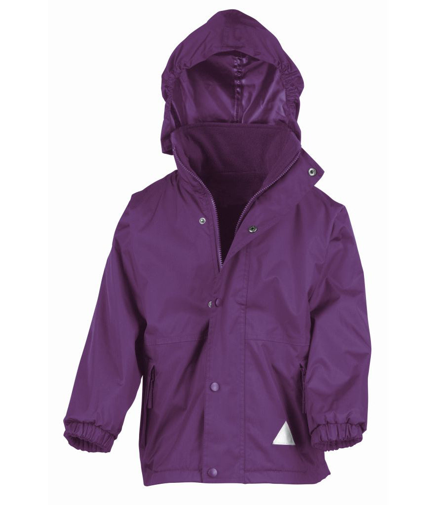 Purple/Purple Children's Waterproof Coat - Left Chest Embroidered
