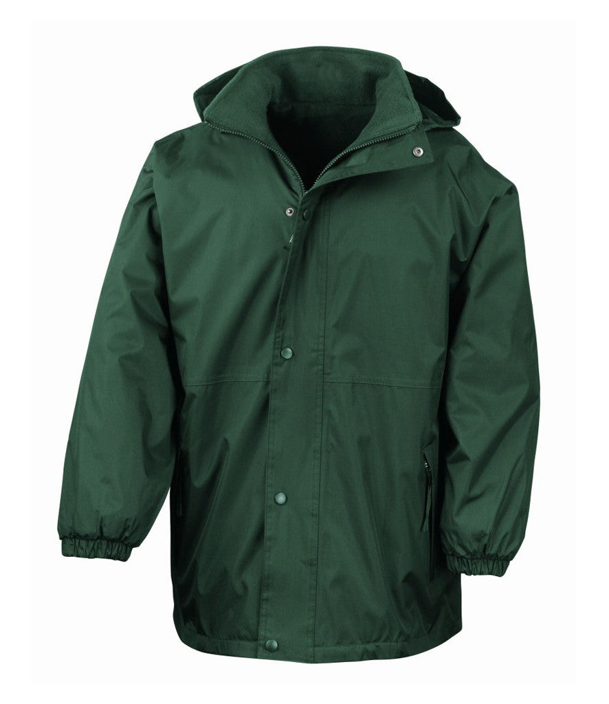 Bottle Green Waterproof Fleece-Lined Coat - Left Chest Embroidered