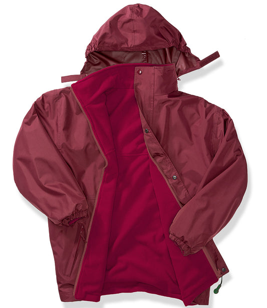 Burgundy Waterproof Fleece-Lined Coat - Two Sided Coat Decoration - 2 Sided Rev Coat