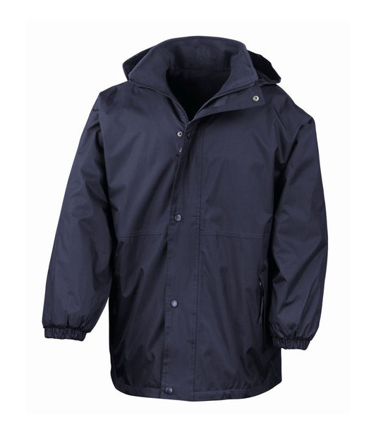 Navy Waterproof Fleece-Lined Coat - Left Chest Embroidered