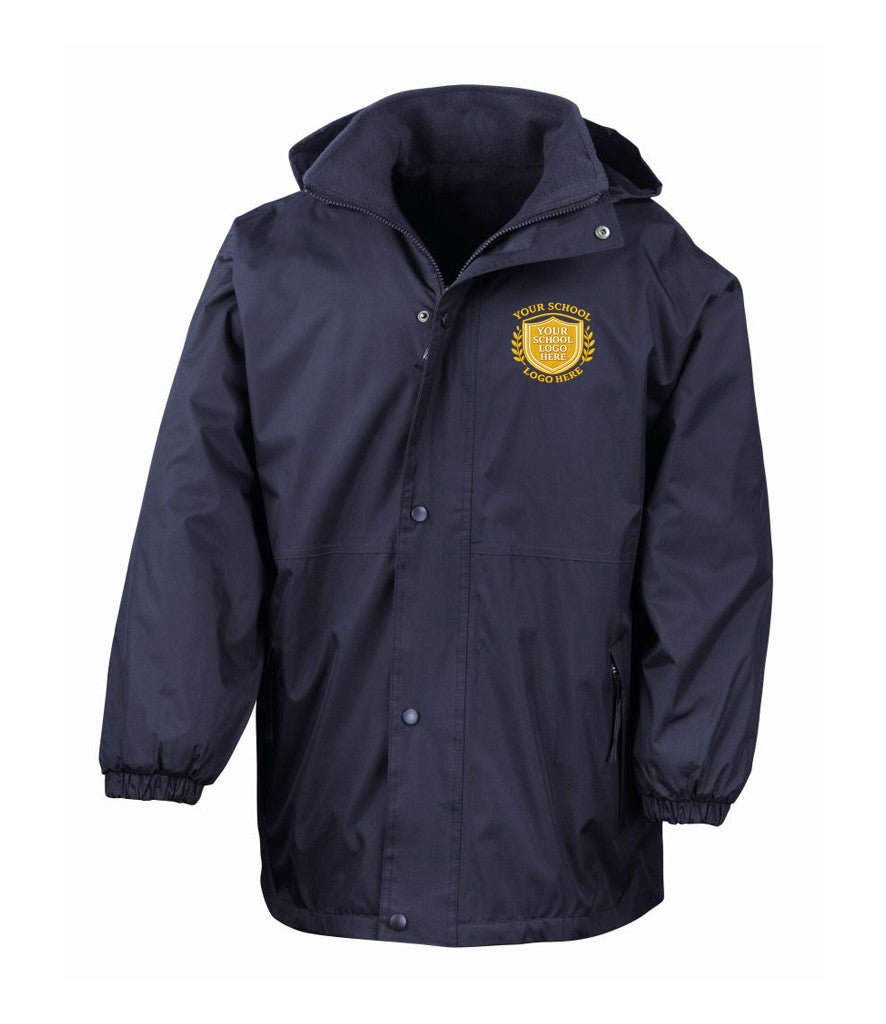 Navy STAFF Waterproof Fleece-Lined Coat - Left Chest Embroidered