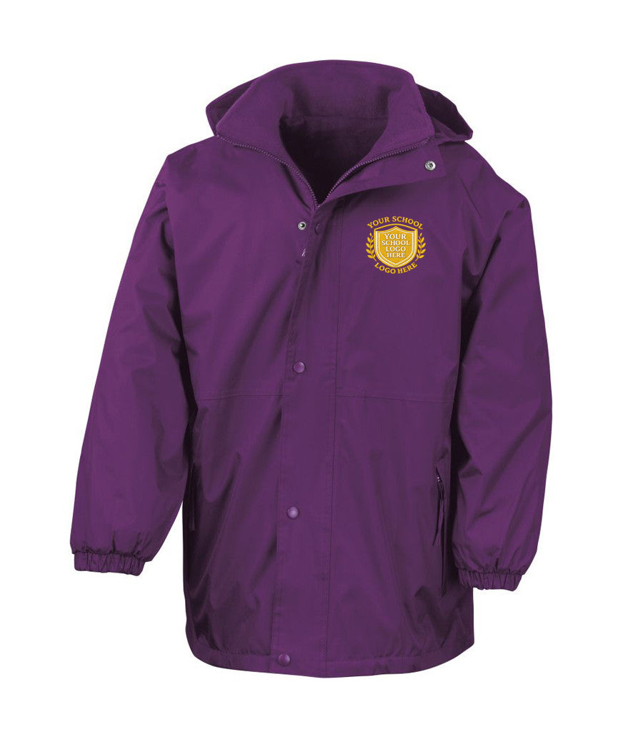 Purple Waterproof Fleece-Lined Coat - Left Chest Embroidered