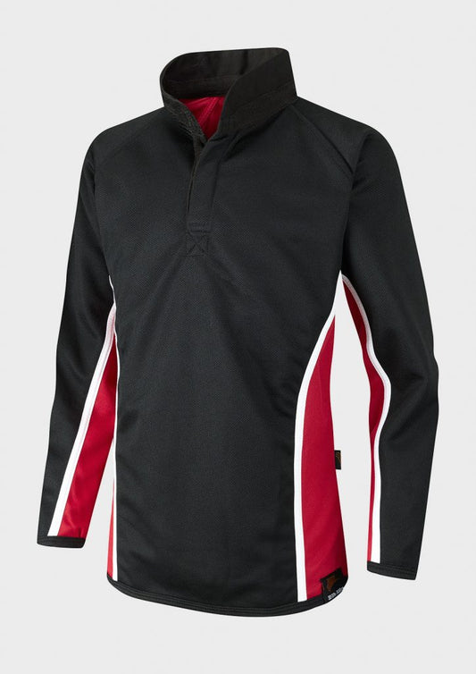 Black/Scarlet/White Fully Reversible Sports Top