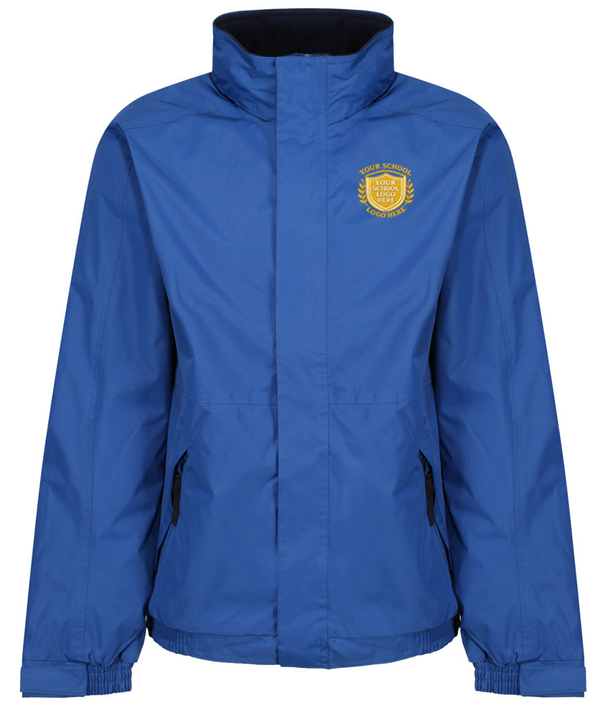 Royal Blue Fleece-Lined Jacket - Back and Left Chest Print