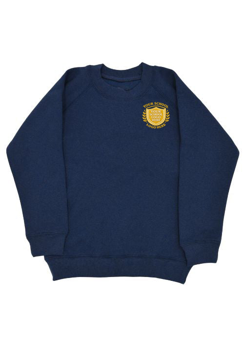 Navy Sports Sweatshirt - Left Chest Embroidered