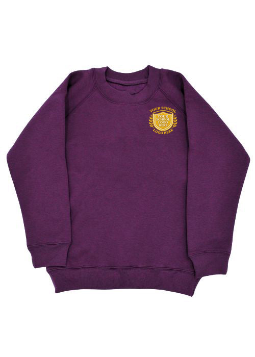 Purple Sports Sweatshirt - Left Chest Embroidered