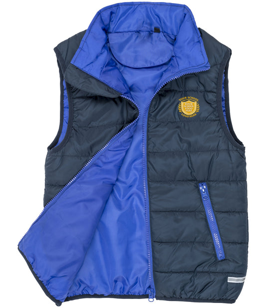 Navy/Royal Children's Padded Body Warmer - Left Chest Embroidered