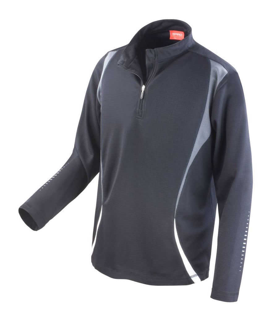 Black/Grey/White Training Top - Left Chest Embroidered