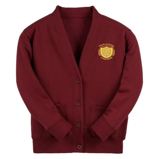 Bordeaux Essential Sweat Cardigan - Left Chest Embroidered