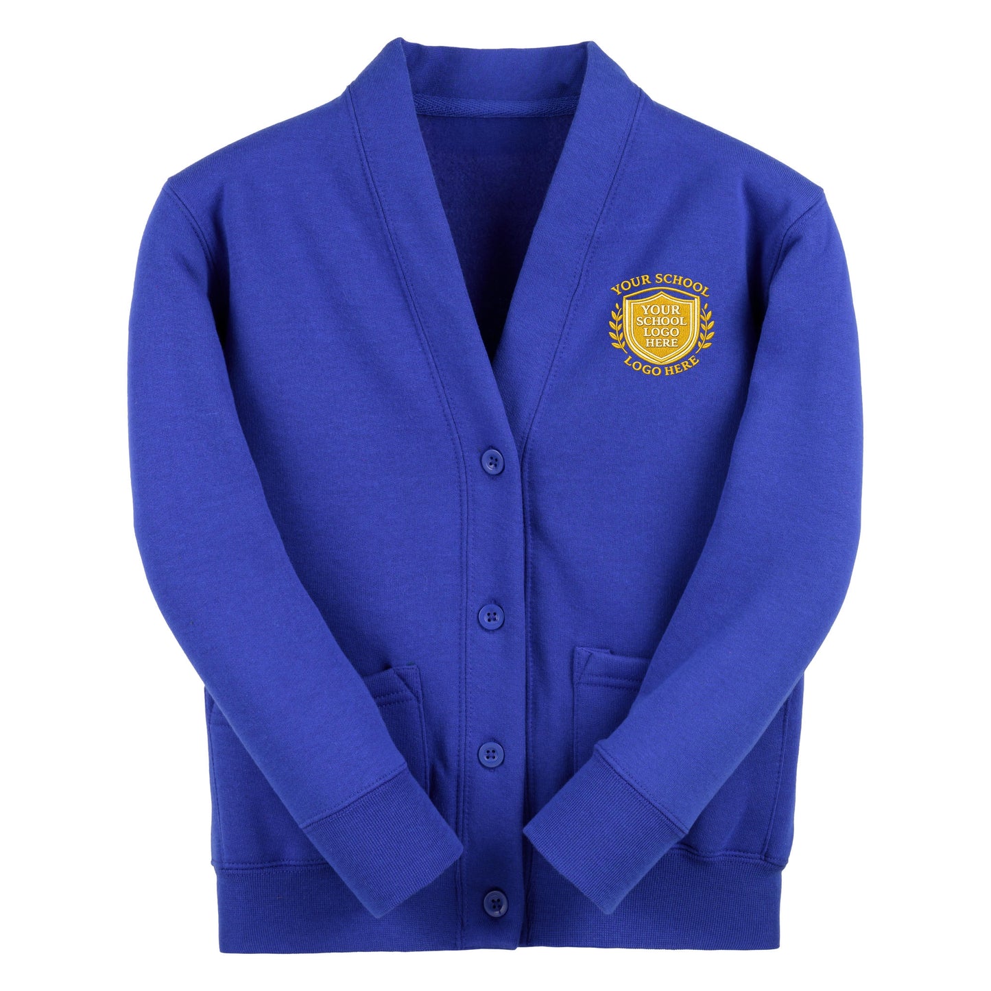 Royal Blue Essential Sweat Cardigan - Left Chest Embroidered