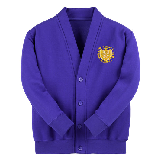 Royal Blue Classic Cotton Rich Sweat Cardigan - Left Chest Embroidered