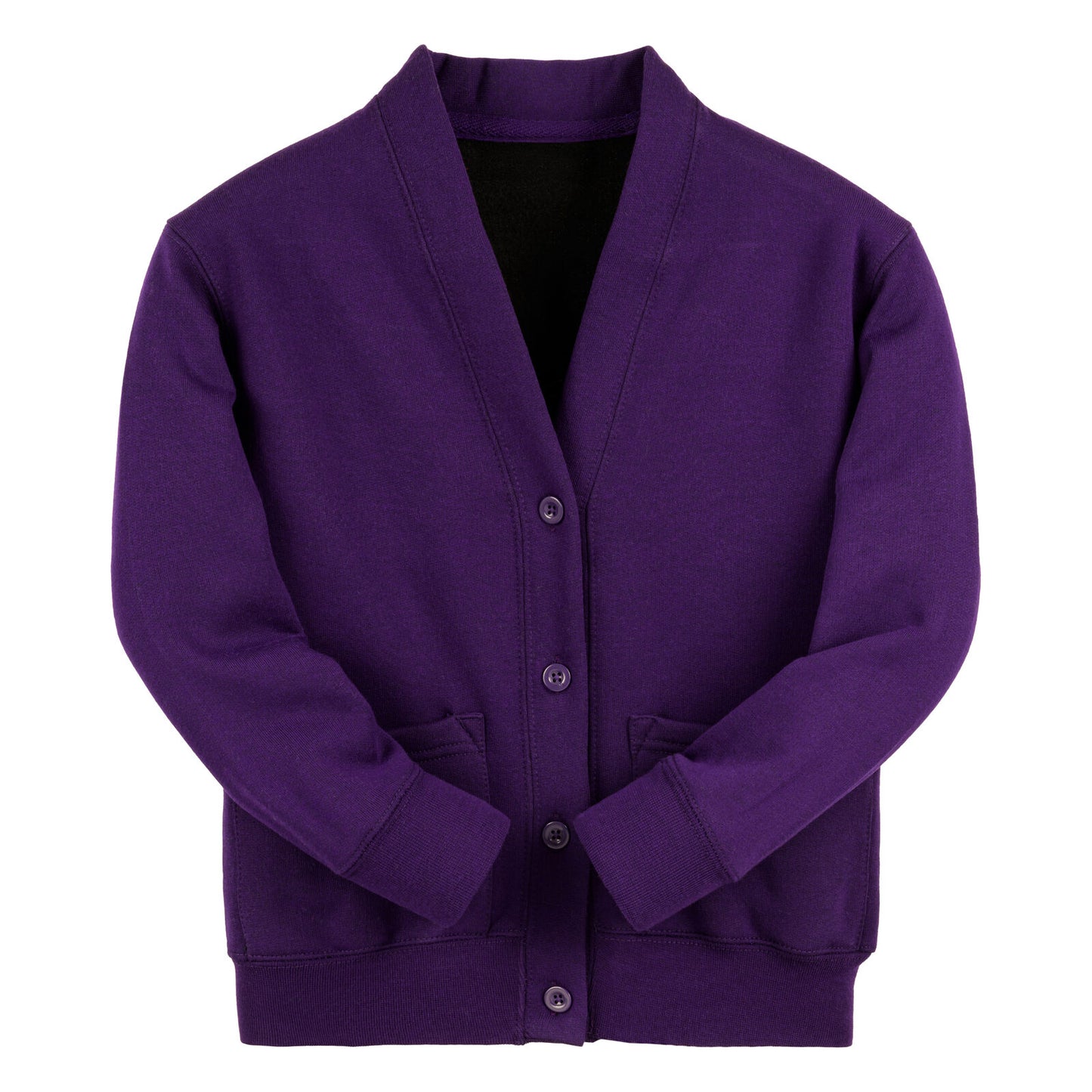 Purple Essential Sweat Cardigan - Left Chest Embroidered