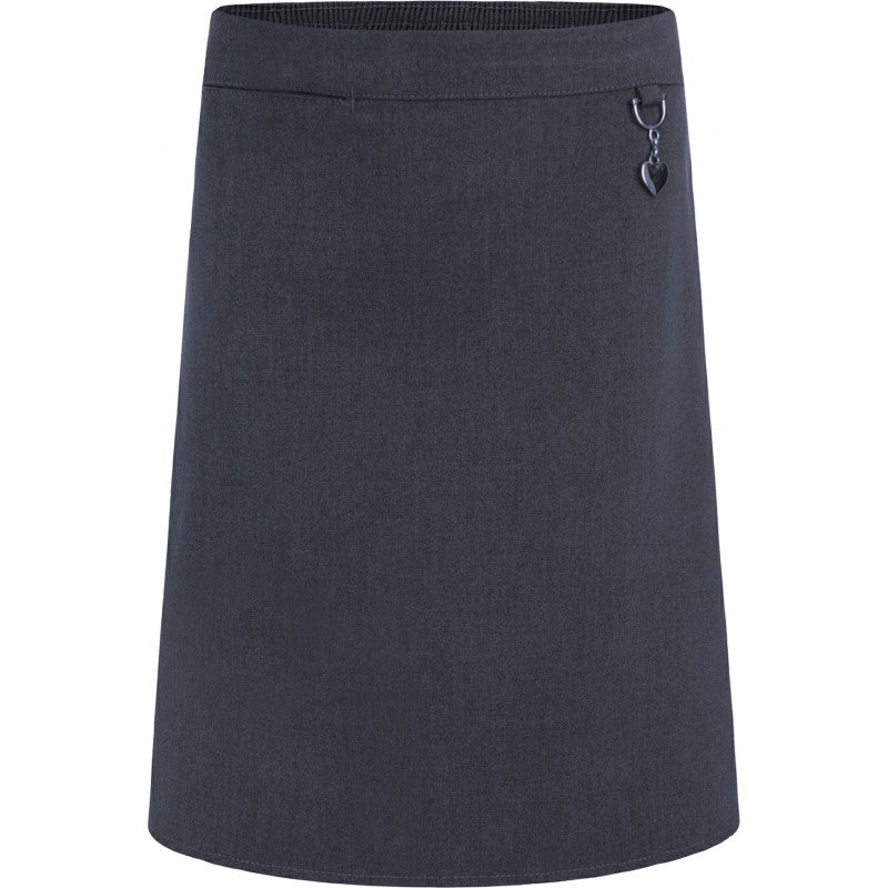Grey Stretch Skirt with Heart Motif