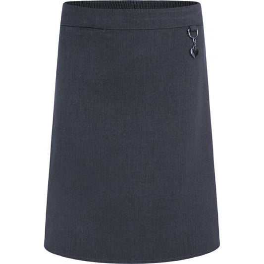 Grey Stretch Skirt with Heart Motif