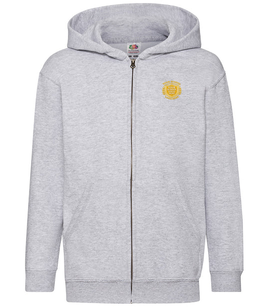 Heather Grey Zip-Up Hoodie - Left Chest Embroidered