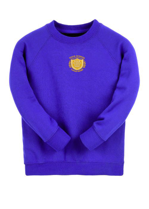 Electric Blue Essential Crew Neck Sweatshirt - Centre Chest Print