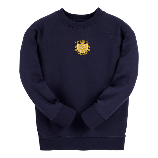Navy Essential Crew Neck Sweatshirt - Centre Chest Print