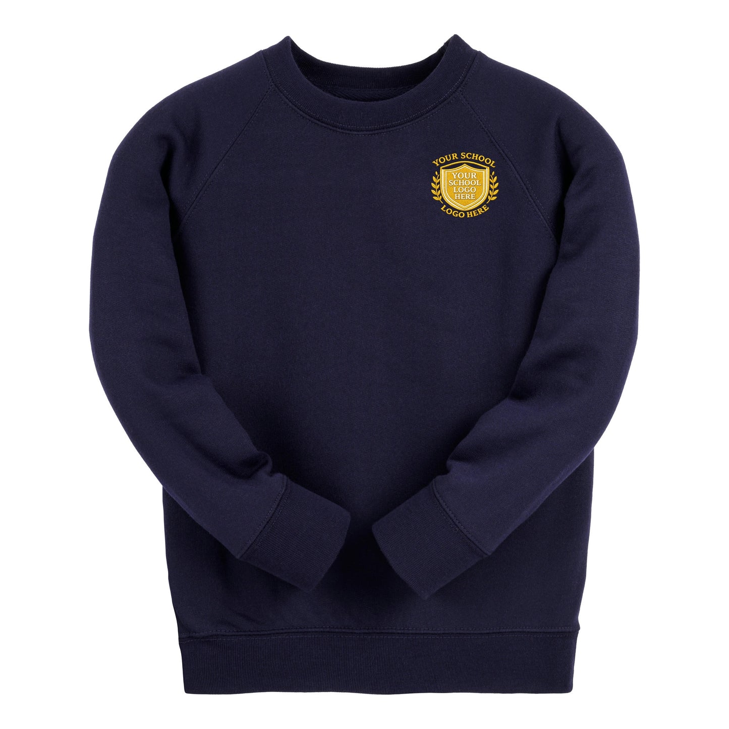 Navy Essential Crew Neck Sweatshirt - Left Chest Embroidered