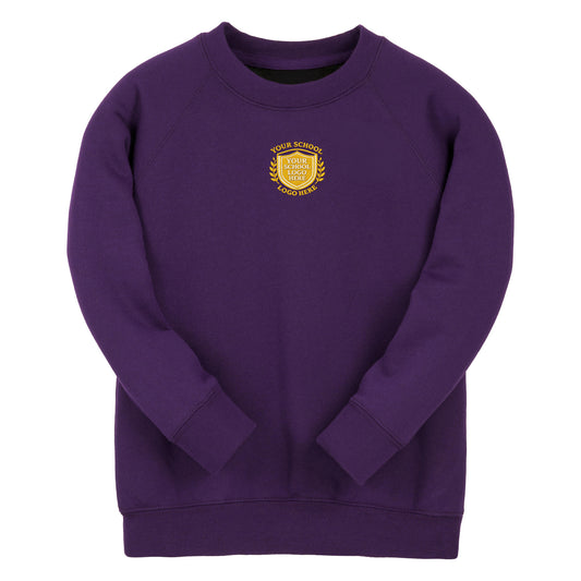Purple Essential Crew Neck Sweatshirt - Centre Chest Print
