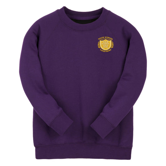 Purple Essential Crew Neck Sweatshirt - Left Chest Embroidered