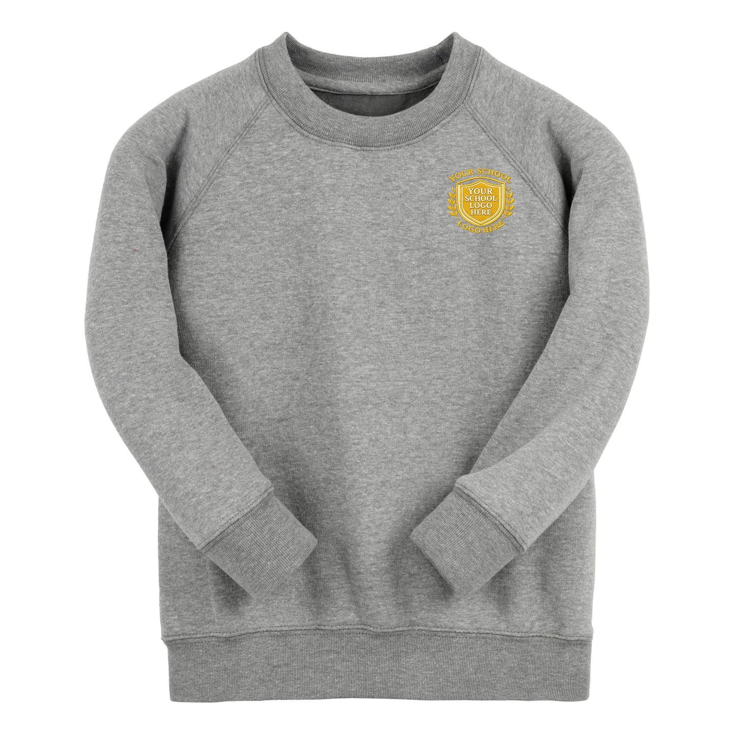 School Grey PRIMARY Crew Neck Sweatshirt - Left Chest Embroidered