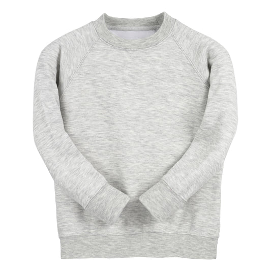 Ash Grey Classic Cotton Rich Crew Neck Sweatshirt - Left Chest Embroidered