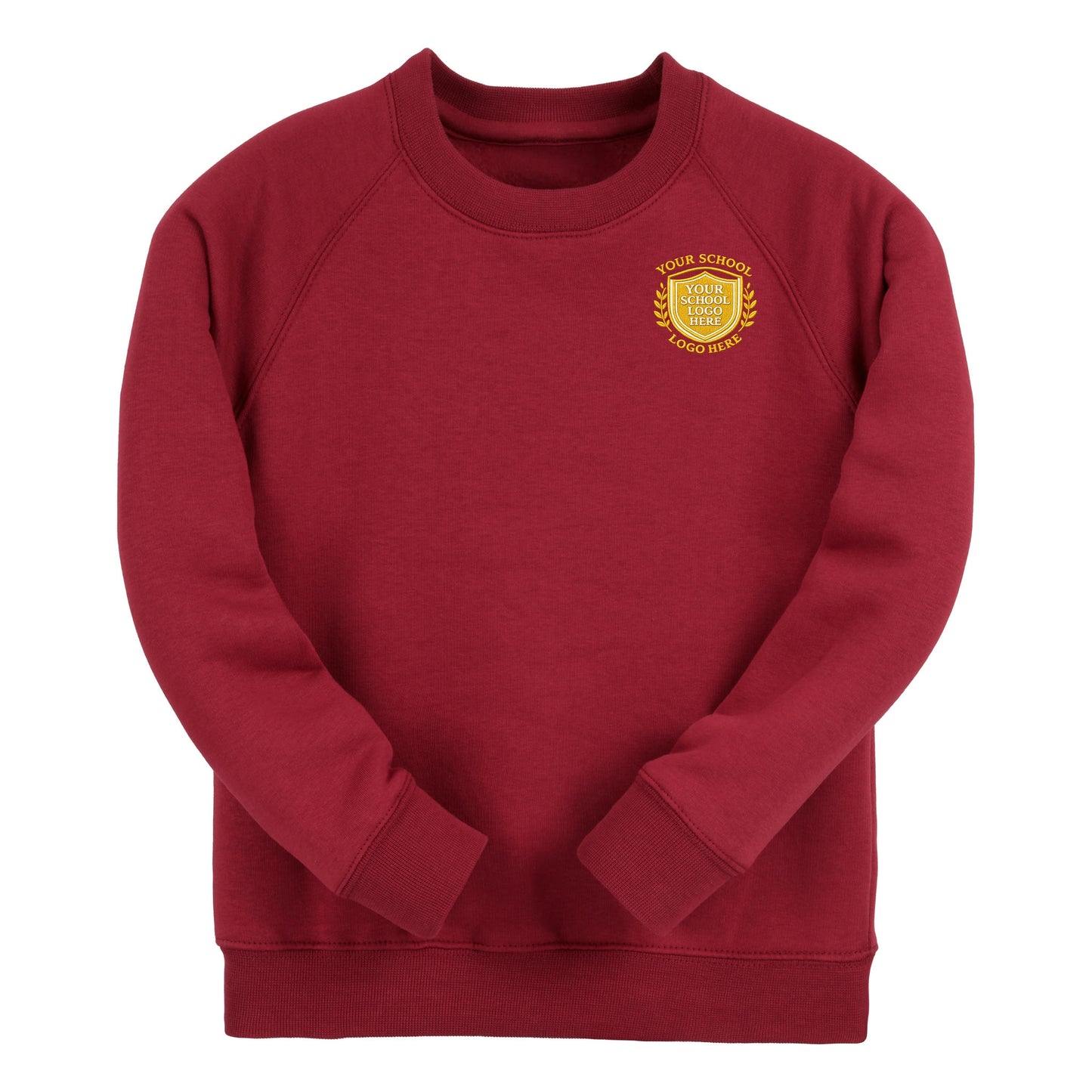 Bordeaux Classic Cotton Rich Crew Neck Sweatshirt - Left Chest Embroidered