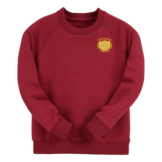 Bordeaux Classic Cotton Rich Crew Neck Sweatshirt - Left Chest Embroidered