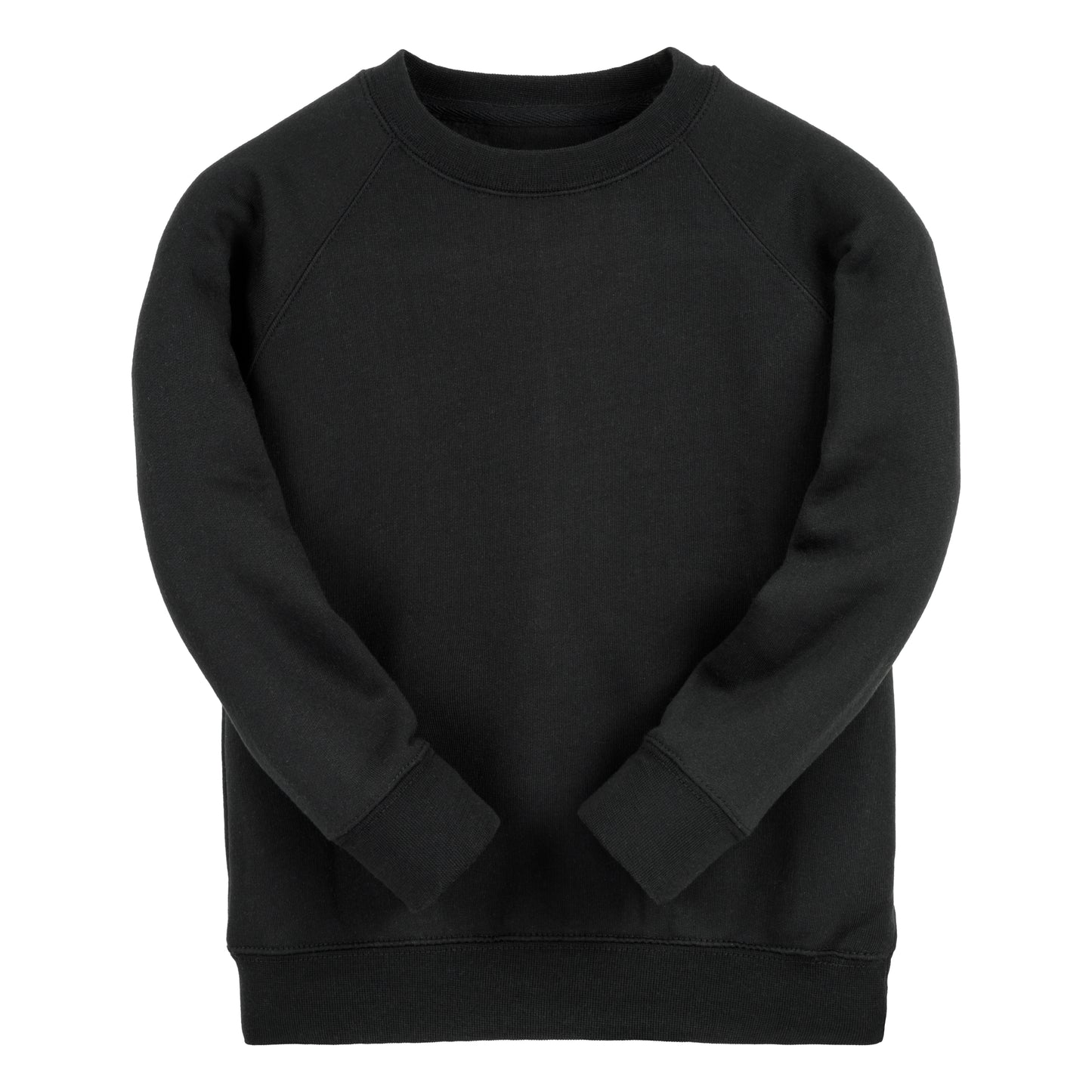 Black Classic Cotton Rich Crew Neck Sweatshirt - Left Chest Embroidered