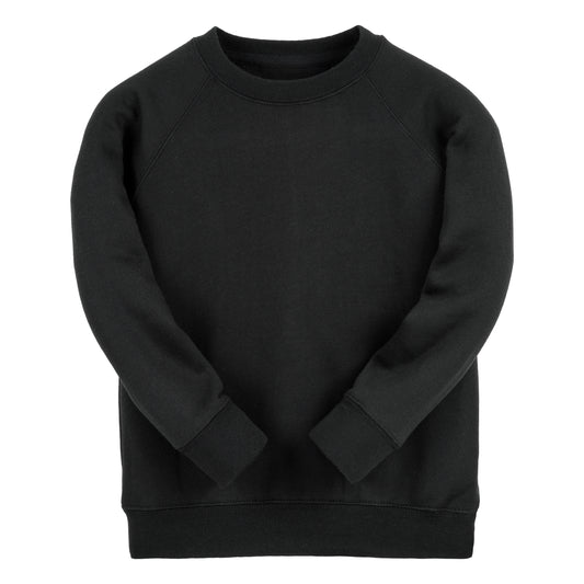 Black Classic Cotton Rich Crew Neck Sweatshirt - Left Chest Embroidered
