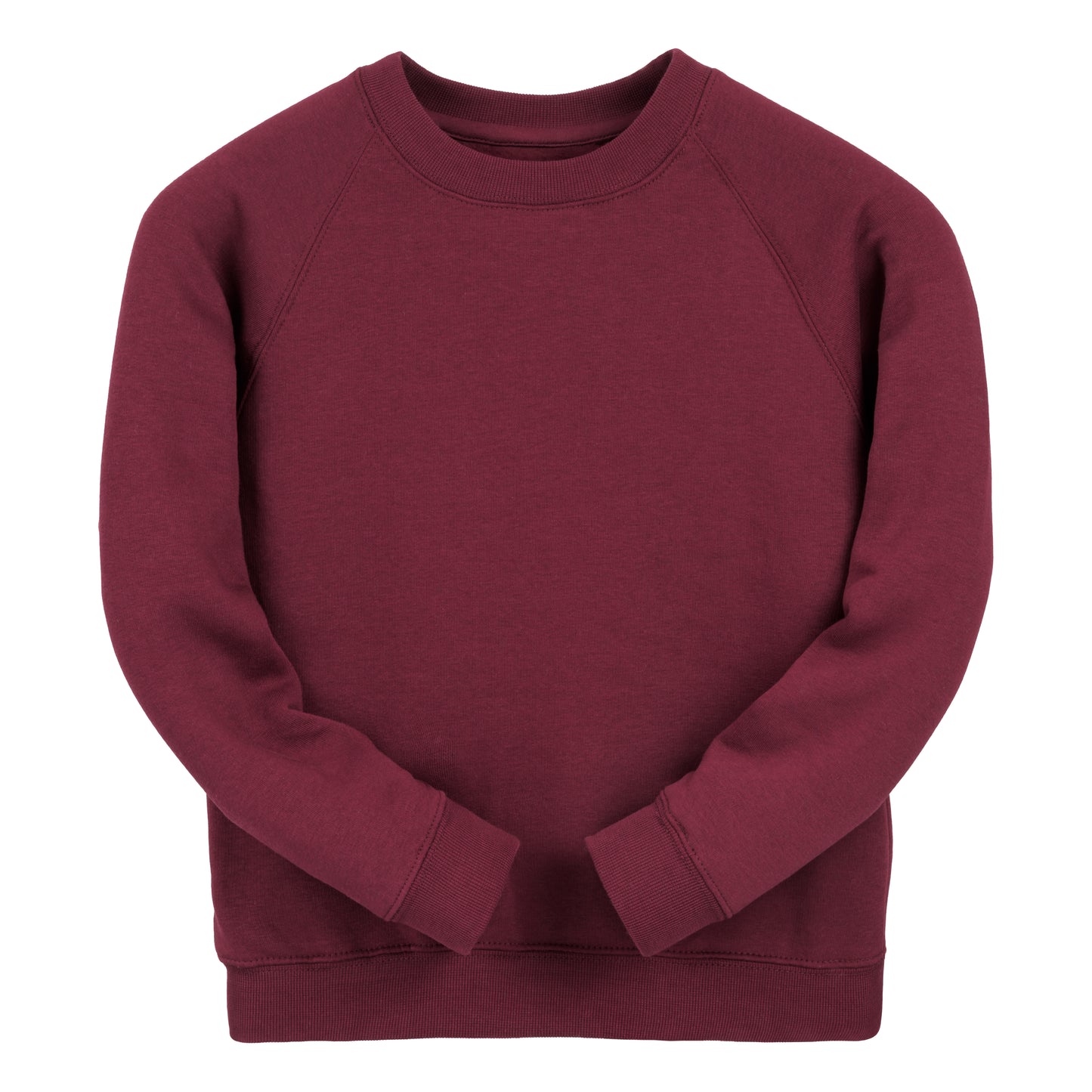 Burgundy Classic Cotton Rich Crew Neck Sweatshirt - Left Chest Embroidered