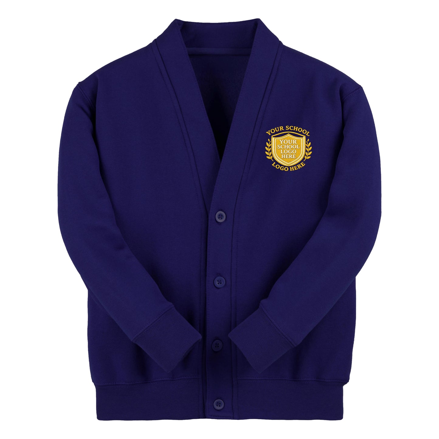 Navy Classic Cotton Rich Sweat Cardigan - Left Chest Embroidered