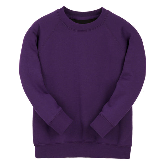 Purple Essential Crew Neck Sweatshirt - Left Chest Embroidered