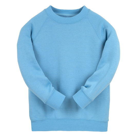 Sky Blue Essential Crew Neck Sweatshirt - Left Chest Embroidered