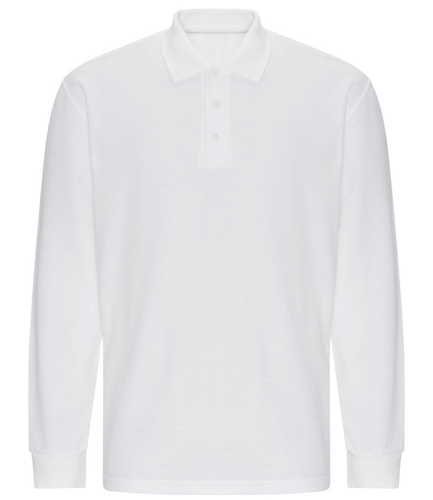 White Long Sleeve Polo Shirt