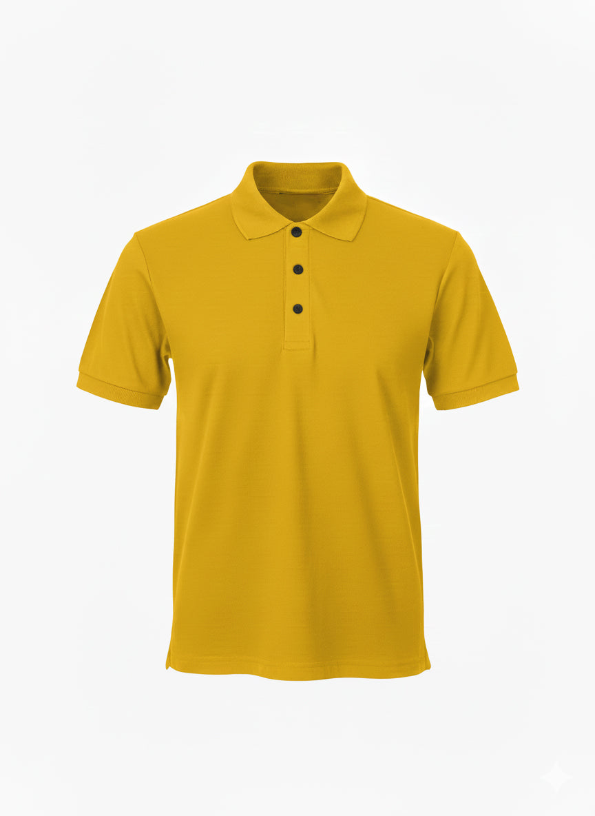 Gold Premium Sports Polo Shirt - Left Chest Embroidered
