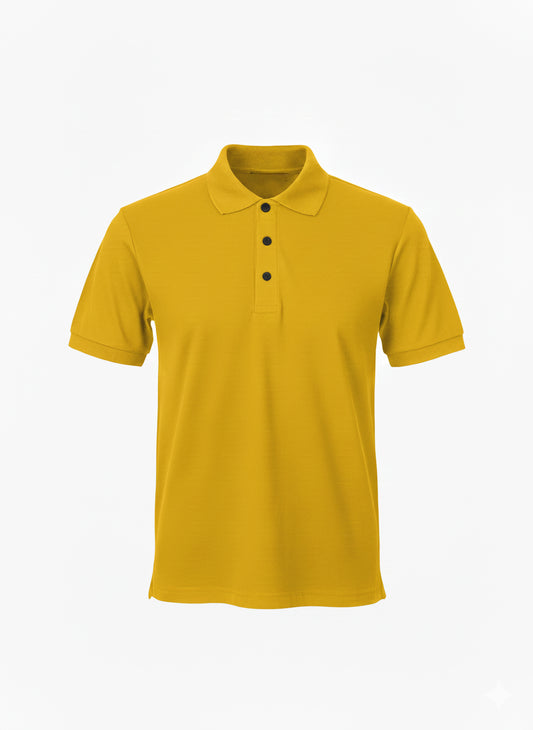 Gold Premium Sports Polo Shirt - Left Chest Embroidered