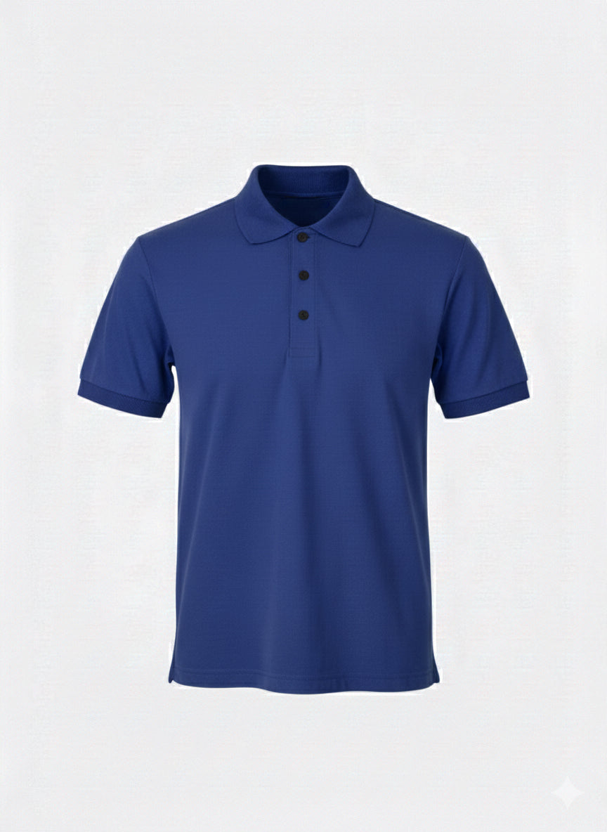 Navy Premium Sports Polo Shirt - Back and Left Chest Print