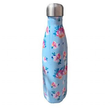Blue Floral 500ml Insulated Water Bottle