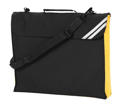 Black/Gold Junior Contrast Despatch Bag - Bag Decoration