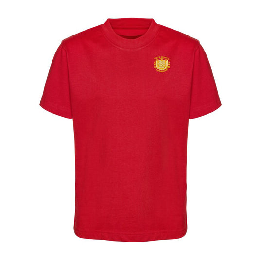 Red T-Shirt - Left Chest Embroidered