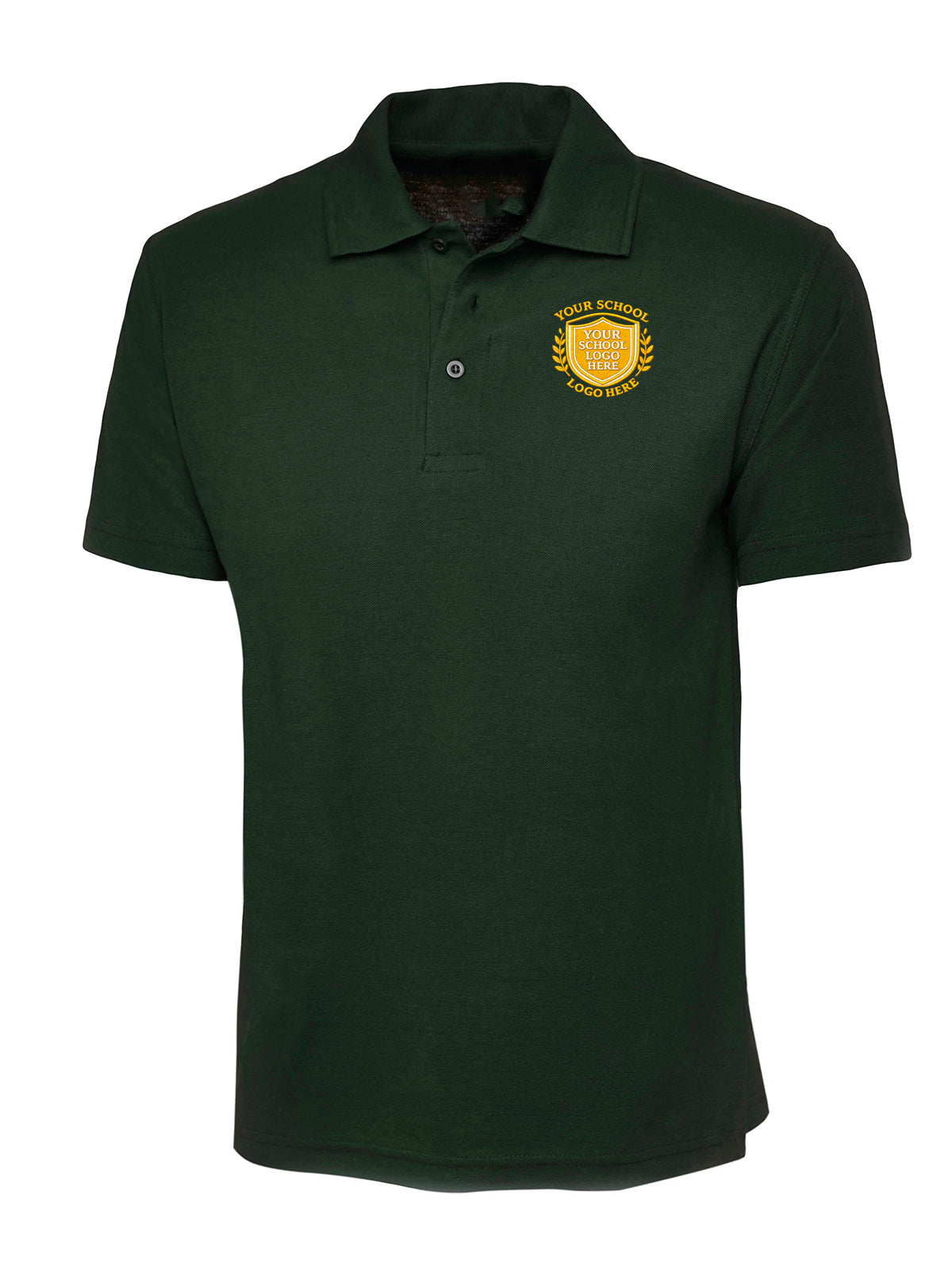 Bottle Green 50/50 Cotton Blend Polo Shirt - Left Chest Embroidered