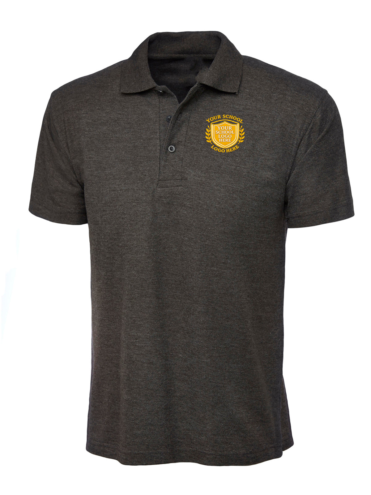 Charcoal Grey 50/50 Cotton Blend Polo Shirt - Left Chest Embroidered