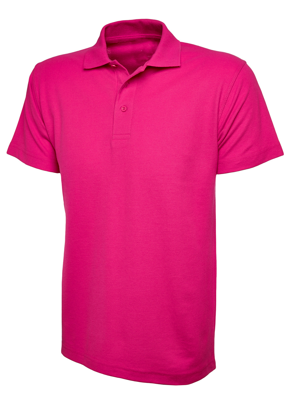 Hot Pink Cotton Blend Polo Shirt - Left Chest Embroidered